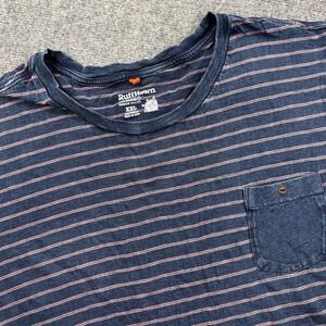 RuffHewn T-Shirt Size XXL Blue Striped Pocket Short Sleeve‎ Cotton Men's